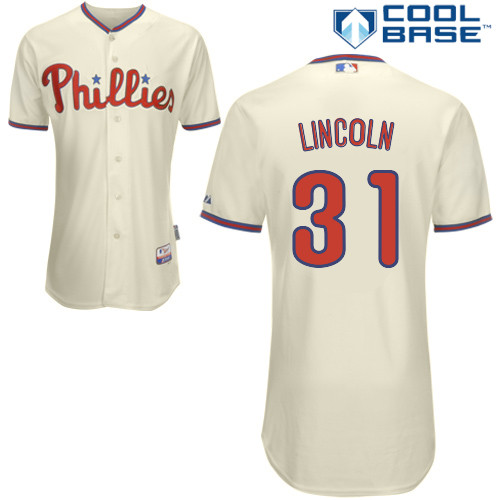 Brad Lincoln #31 Youth Baseball Jersey-Philadelphia Phillies Authentic Alternate White Cool Base Home MLB Jersey